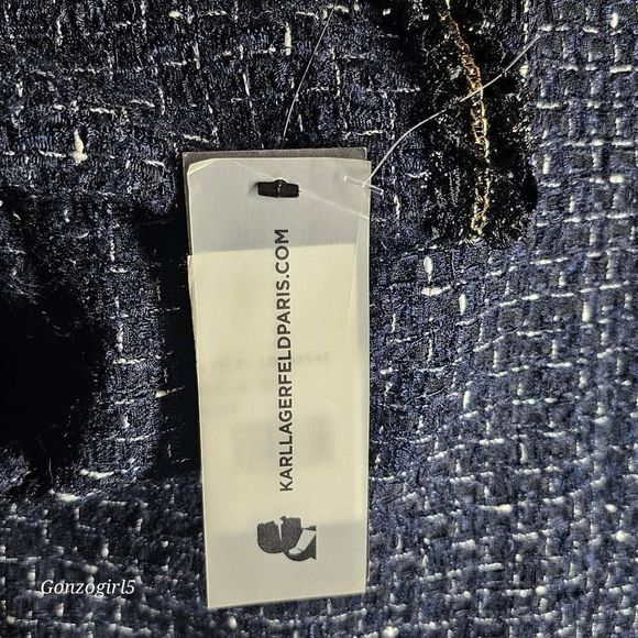 Karl Lagerfeld Paris New With Tags Black Tweed Jacket Size Small - Picture 9 of 14